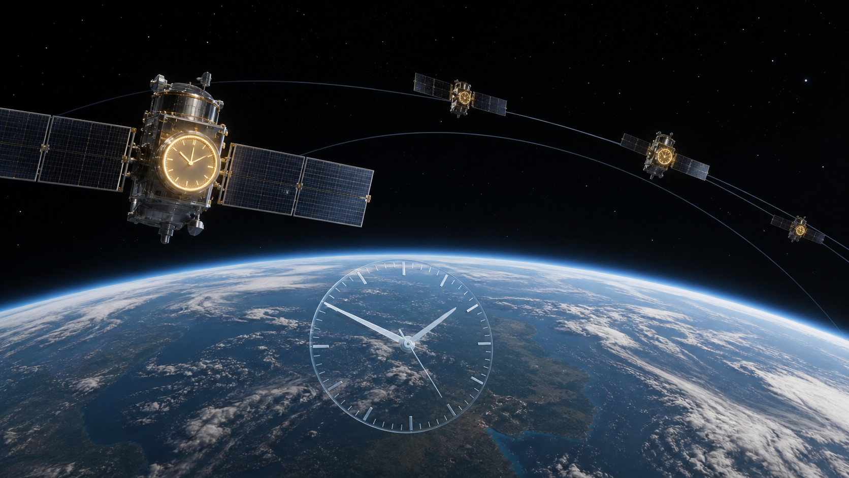 Satélites GPS sobre la Tierra con relojes orbitales como ejemplo de relatividad aplicada